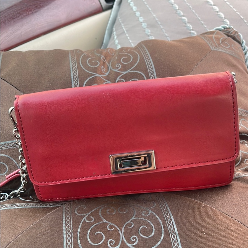 Zara Red bag with Silver Chain